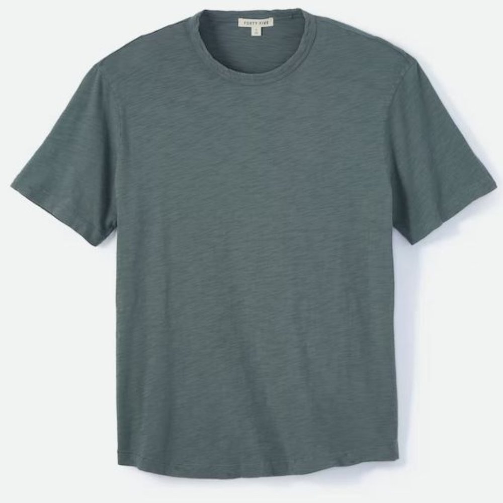 Slub Curved Hem T-Shirt  in Vintage Wash Dusty Field Grey (2 of them! NEW)